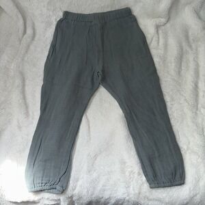 Gauzy Cotton Jogger Pant Beachy Coastal Unisex Kids 6 Teal Blue USA Made Crunchy